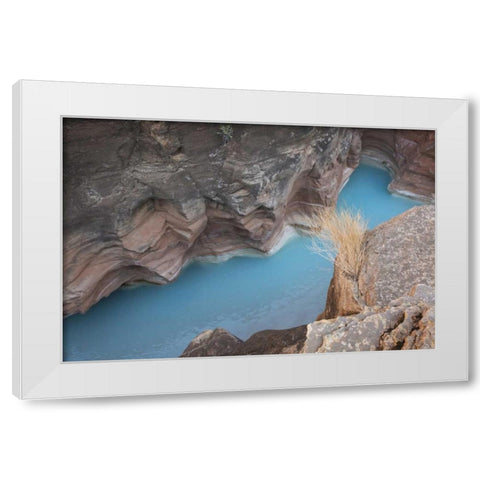 AZ, Grand Canyon, Havasu Creeks through a gorge White Modern Wood Framed Art Print by Grall, Don