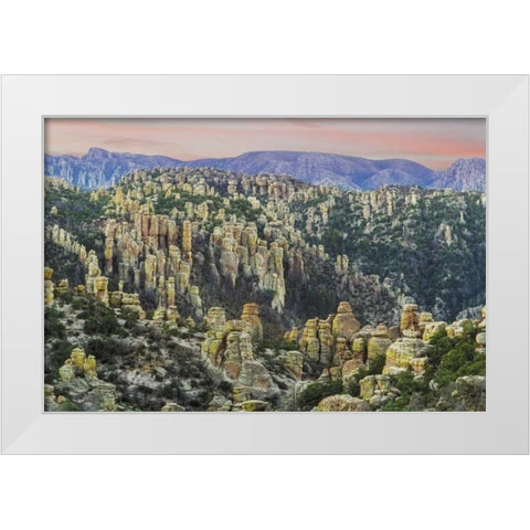 Arizona, Chiricahua Sunrise on rocky landscape White Modern Wood Framed Art Print by Paulson, Don
