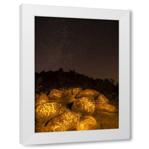 Arizona, Painted Rocks Rocks with petroglyphs White Modern Wood Framed Art Print by Illg, Cathy and Gordon