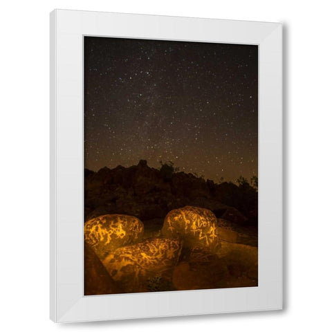 Arizona, Painted Rocks Rocks with petroglyphs White Modern Wood Framed Art Print by Illg, Cathy and Gordon