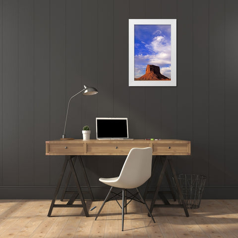 Arizona-Monument Valley Wilson Butte landscape  White Modern Wood Framed Art Print by Jaynes Gallery