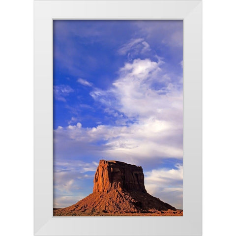 Arizona-Monument Valley Wilson Butte landscape  White Modern Wood Framed Art Print by Jaynes Gallery