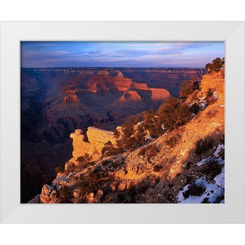 Arizona-Grand Canyon National Park Sunrise from Mather Point on South Rim  White Modern Wood Framed Art Print by Jaynes Gallery