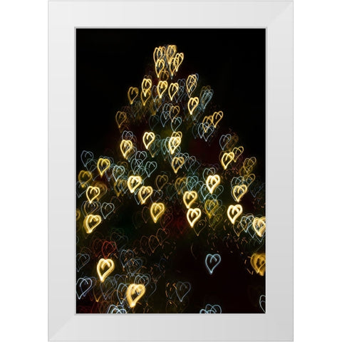 USA-Arizona-Buckeye-Abstract motion of Christmas tree at night White Modern Wood Framed Art Print by Jaynes Gallery