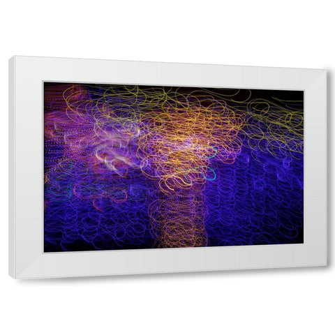 USA-Arizona-Buckeye-Abstract of multicolored Christmas lights White Modern Wood Framed Art Print by Jaynes Gallery