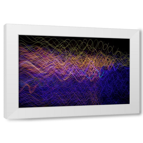 USA-Arizona-Buckeye-Abstract of multicolored Christmas lights White Modern Wood Framed Art Print by Jaynes Gallery