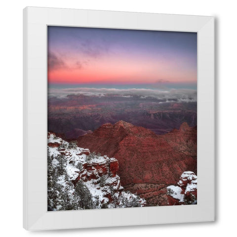 USA-Arizona-Grand Canyon-Winter sunrise on canyon White Modern Wood Framed Art Print by Jaynes Gallery