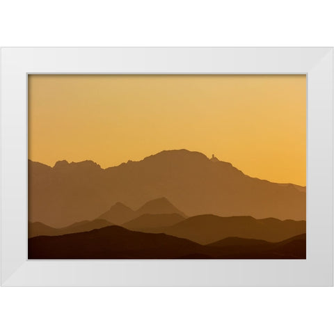 Quinlan Mountains with Kitt Peak National Observatory near Tucson-Arizona-USA White Modern Wood Framed Art Print by Haney, Chuck
