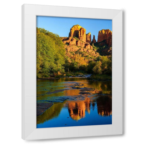 Sedona-Red Rock-Cathedral Rock White Modern Wood Framed Art Print by Theodore, George