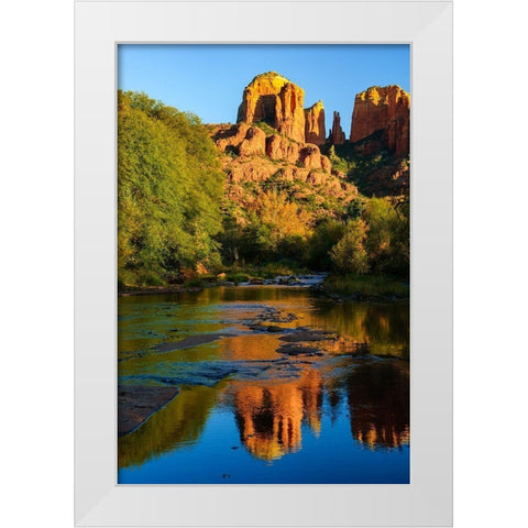 Sedona-Red Rock-Cathedral Rock White Modern Wood Framed Art Print by Theodore, George