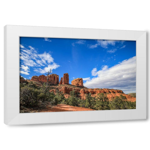 Sedona- Arizona. Cathedral Rock trailhead White Modern Wood Framed Art Print by Sienda, Jolly