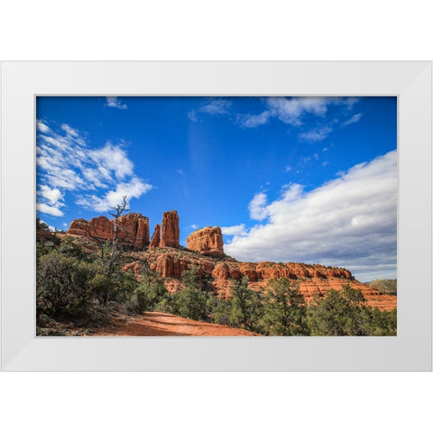 Sedona- Arizona. Cathedral Rock trailhead White Modern Wood Framed Art Print by Sienda, Jolly