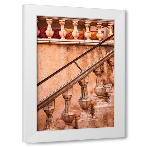 Arizona- USA. Terracotta stairs White Modern Wood Framed Art Print by Sienda, Jolly