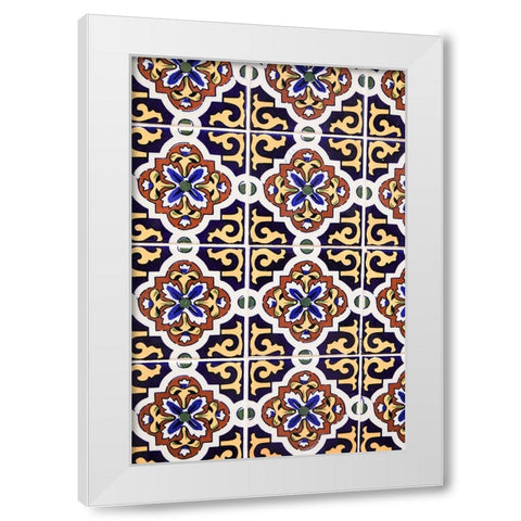 Arizona- USA. Mediterranean painted tiles White Modern Wood Framed Art Print by Sienda, Jolly