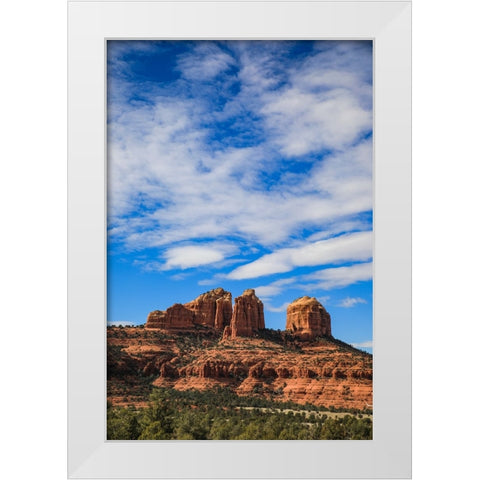 Sedona- Arizona- USA. Cathedral Rock- red rock formations White Modern Wood Framed Art Print by Sienda, Jolly