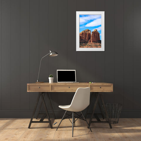 Sedona- Arizona- USA. Cathedral Rock- red rock formations White Modern Wood Framed Art Print by Sienda, Jolly