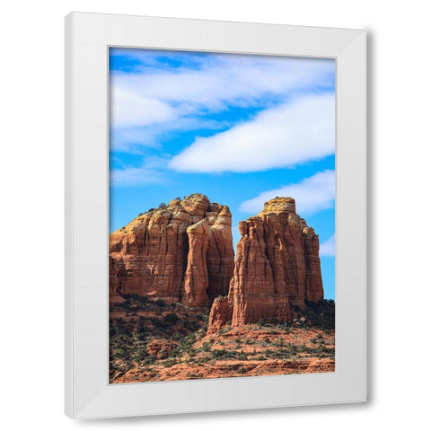 Sedona- Arizona- USA. Cathedral Rock- red rock formations White Modern Wood Framed Art Print by Sienda, Jolly