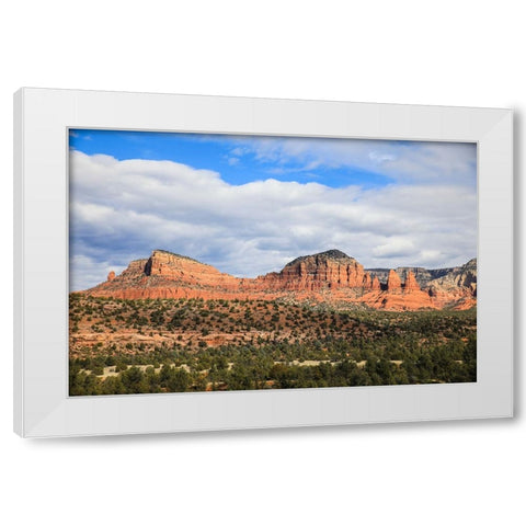 Sedona- Arizona- USA. Cathedral Rock- red rock formations White Modern Wood Framed Art Print by Sienda, Jolly