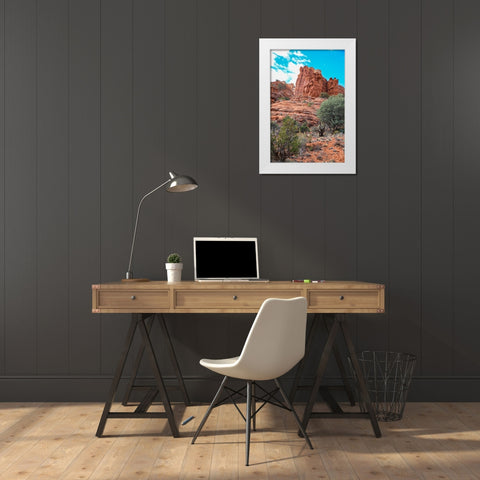 Sedona- Arizona- USA. Red rock formations White Modern Wood Framed Art Print by Sienda, Jolly