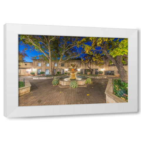 Arizona-Sedona Tlaquepaque at dawn-high end shopping center with art galleries and boutique stores White Modern Wood Framed Art Print by Tilley, Rob