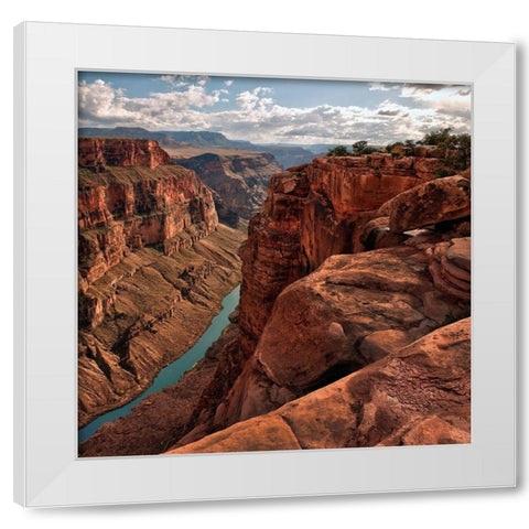 Colorado River meanders through the chasm it carved-at Toroweap-grand canyon-Arizona White Modern Wood Framed Art Print by SMO
