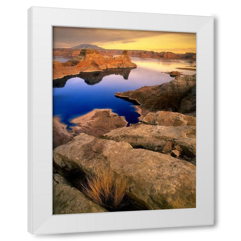 Sunset over Lake Powell in northern Arizona White Modern Wood Framed Art Print by SMO