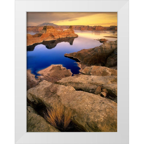 Sunset over Lake Powell in northern Arizona White Modern Wood Framed Art Print by SMO