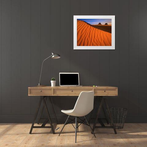 Lukashenka desert sand dunes in northern Arizona White Modern Wood Framed Art Print by SMO