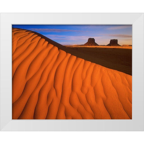 Lukashenka desert sand dunes in northern Arizona White Modern Wood Framed Art Print by SMO