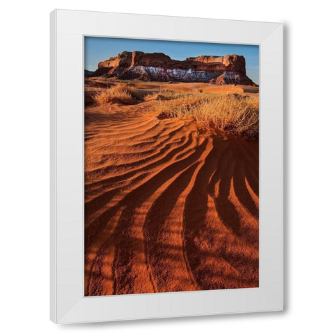 Lukashenka desert sand dunes in northern Arizona White Modern Wood Framed Art Print by SMO