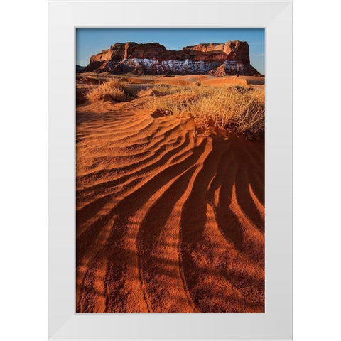Lukashenka desert sand dunes in northern Arizona White Modern Wood Framed Art Print by SMO
