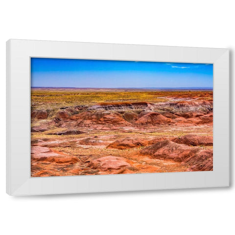 Tawa Point-Painted Desert-Petrified Forest National Park-Arizona White Modern Wood Framed Art Print by Perry, William