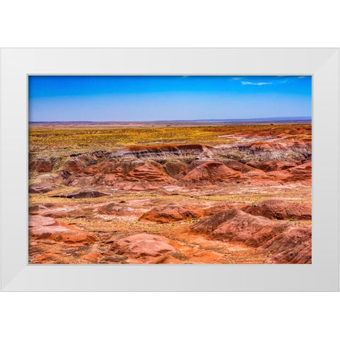 Tawa Point-Painted Desert-Petrified Forest National Park-Arizona White Modern Wood Framed Art Print by Perry, William