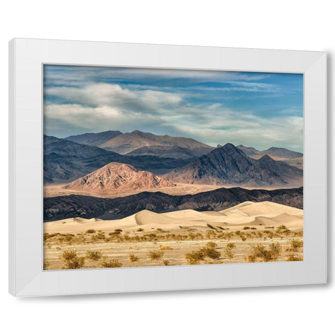 California-Death Valley National Park-Stovepipe Wells-Mesquite Flat Dunes White Modern Wood Framed Art Print by Collins, Ann