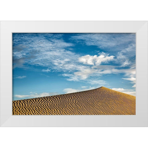 California-Death Valley National Park-Early morning on the Mesquite Flat Dunes White Modern Wood Framed Art Print by Collins, Ann