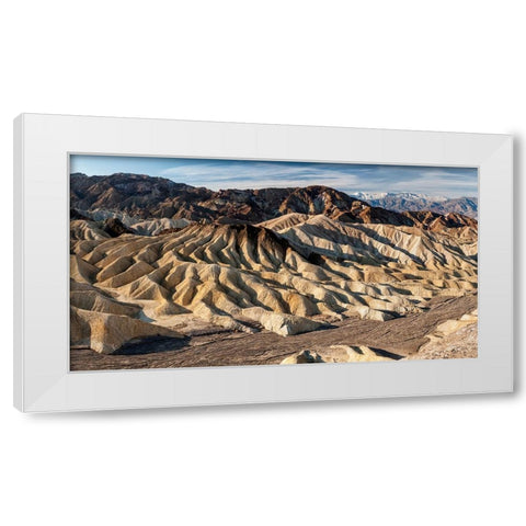 USA-California-Death Valley National Park Dry wash in winter at Zabriskie Point White Modern Wood Framed Art Print by Collins, Ann