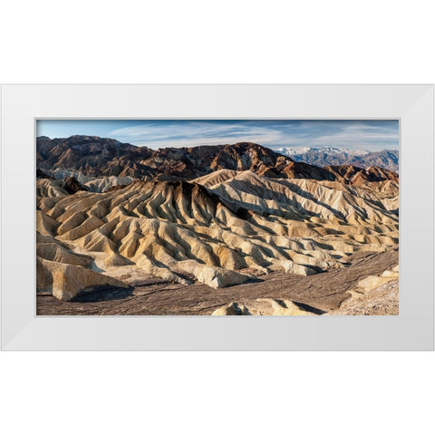 USA-California-Death Valley National Park Dry wash in winter at Zabriskie Point White Modern Wood Framed Art Print by Collins, Ann