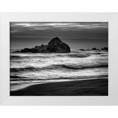 USA-California-Big Sur Dusk at Pfeiffer Beach White Modern Wood Framed Art Print by Collins, Ann