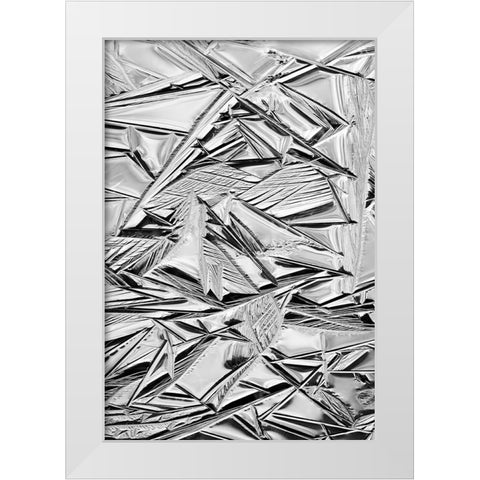 USA-California-Yosemite National Park Winter ice patterns on the Merced River White Modern Wood Framed Art Print by Collins, Ann
