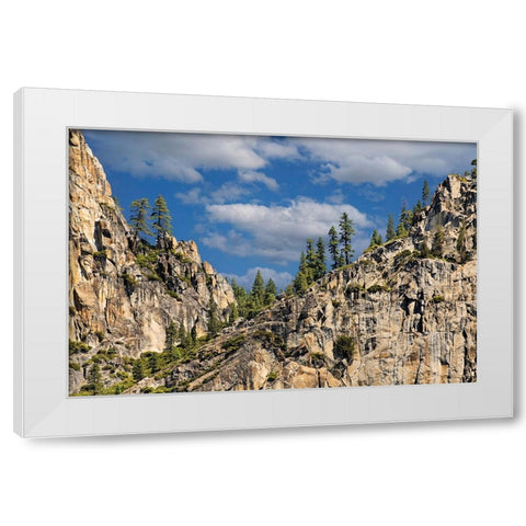 Granite valley walls-Yosemite National Park-California White Modern Wood Framed Art Print by Jones, Adam