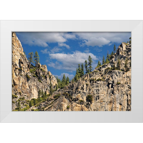Granite valley walls-Yosemite National Park-California White Modern Wood Framed Art Print by Jones, Adam