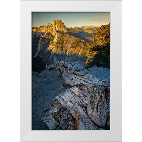 View of Half Dome from Glacier Point at sunset-Yosemite National Park-California White Modern Wood Framed Art Print by Jones, Adam