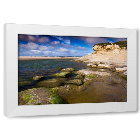 San Gregorio Beach-Big Sur-California-USA White Modern Wood Framed Art Print by Miller, Anna
