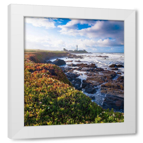 Pigeon Point Lighthouse-Big Sur-California-USA White Modern Wood Framed Art Print by Miller, Anna