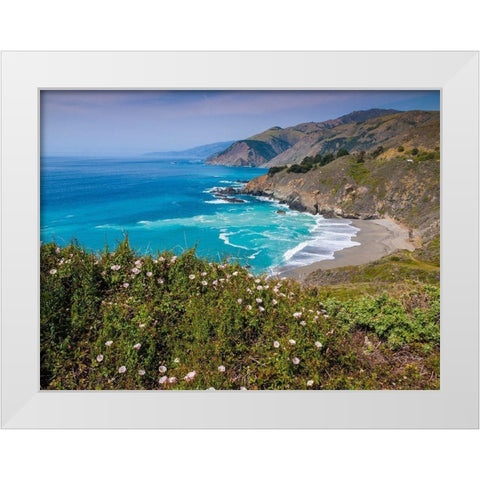 Big Sur Coastal Cliffs-California-USA White Modern Wood Framed Art Print by Miller, Anna