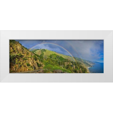Rainbow-Big Sur Area-California-USA White Modern Wood Framed Art Print by Miller, Anna