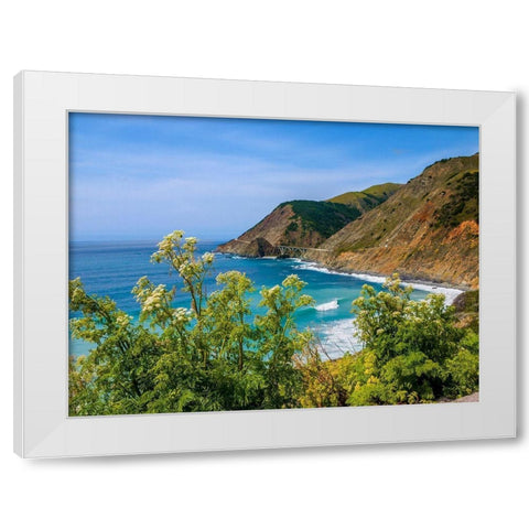 Big Sur Coastal Cliffs-California-USA White Modern Wood Framed Art Print by Miller, Anna