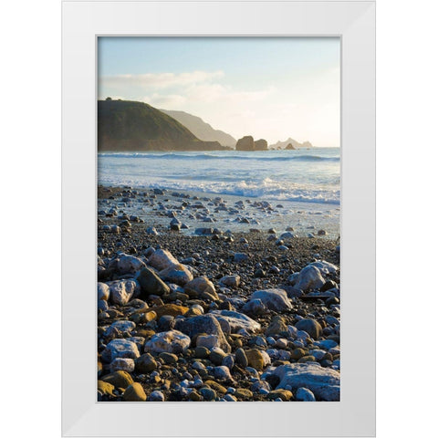 Rockaway Beach-Pacifica-California-USA White Modern Wood Framed Art Print by Miller, Anna