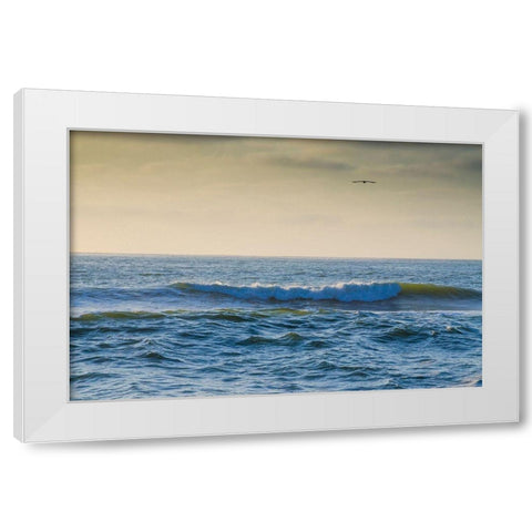 Large Waves on Rockaway Beach-Pacifica-California-USA White Modern Wood Framed Art Print by Miller, Anna