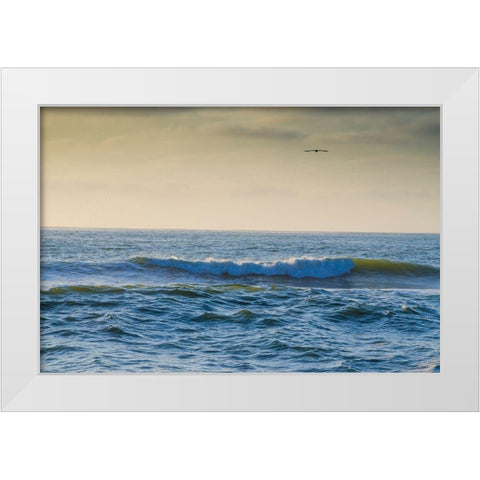 Large Waves on Rockaway Beach-Pacifica-California-USA White Modern Wood Framed Art Print by Miller, Anna